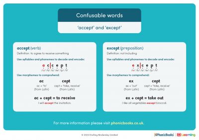 UK confusable words accept except